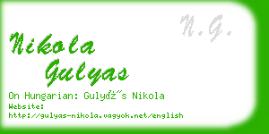 nikola gulyas business card